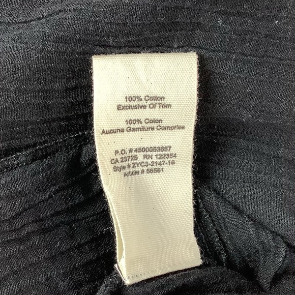 ARITZIA GOLDEN TNA COTTON BOHO BLACK BLOUSE - Picture 7 of 8